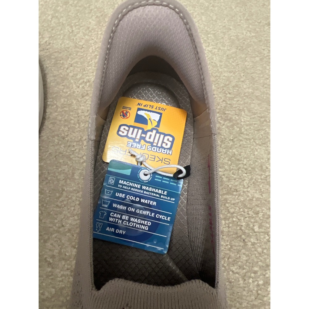 Skechers Hands Free Slip-ins Taupe Knit Sneakers 158873 Womens 8.5 NEW - Picture 4 of 7